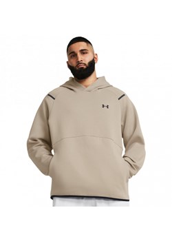 Męska bluza treningowa nierozpinana z kapturem Under Armour UA Unstoppable Flc HD - beżowa ze sklepu Sportstylestory.com w kategorii Bluzy męskie - zdjęcie 175527221