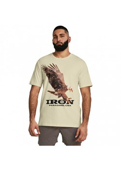 Męska koszulka treningowa Under Armour Project Rock Eagle Graphic SS - beżowa ze sklepu Sportstylestory.com w kategorii T-shirty męskie - zdjęcie 175527241