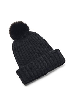 Damska czapka zimowa Under Armour W Halftime Pom Beanie - czarna ze sklepu Sportstylestory.com w kategorii Czapki zimowe damskie - zdjęcie 175527584