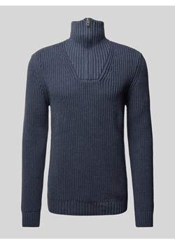 Sweter z dzianiny z prążkowanymi wykończeniami ze sklepu Peek&Cloppenburg  w kategorii Swetry męskie - zdjęcie 175528152