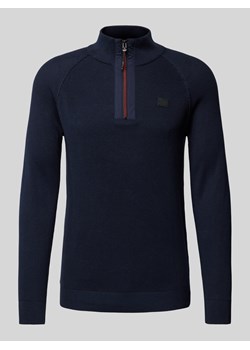 Sweter z dzianiny o kroju regular fit z czystej bawełny z kołnierzem zapinanym ze sklepu Peek&Cloppenburg  w kategorii Swetry męskie - zdjęcie 175528390