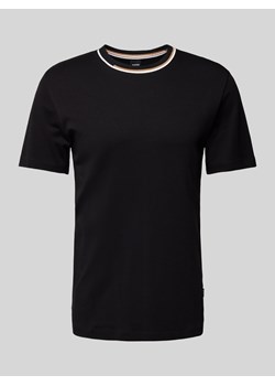 T-shirt z prążkowanym,okrągłym dekoltem model ‘Thompson’ ze sklepu Peek&Cloppenburg  w kategorii T-shirty męskie - zdjęcie 175528962