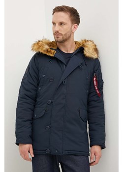 Alpha Industries kurtka Explorer męska kolor granatowy zimowa 193128.07 ze sklepu ANSWEAR.com w kategorii Kurtki męskie - zdjęcie 175531754