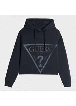 Damska bluza dresowa nierozpinana z kapturem Guess New Alisa Hooded - czarna ze sklepu Sportstylestory.com w kategorii Bluzy damskie - zdjęcie 175534901