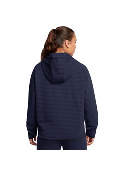 Damska bluza treningowa rozpinana z kapturem Under Armour Unstoppable Flc Txt Fz - granatowa ze sklepu Sportstylestory.com w kategorii Bluzy damskie - zdjęcie 175535011