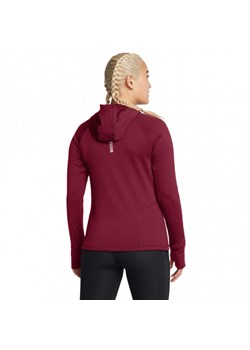 Damski longsleeve do biegania z kapturem Under Armour UA Le Cw Balaclava Hoodie - czerwony ze sklepu Sportstylestory.com w kategorii Bluzki damskie - zdjęcie 175535071