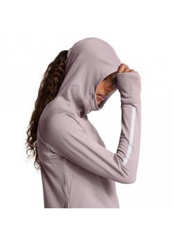 Damski longsleeve do biegania z kapturem Under Armour UA Le Cw Balaclava Hoodie - beżowy ze sklepu Sportstylestory.com w kategorii Bluzki damskie - zdjęcie 175535111