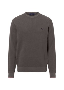 Fred Perry Sweter męski Mężczyźni Bawełna antracytowy jednolity ze sklepu vangraaf w kategorii Swetry męskie - zdjęcie 175539733