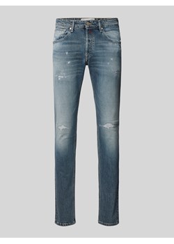 Jeansy o kroju regular slim fit z przetarciami model ‘WILLBI’ ze sklepu Peek&Cloppenburg  w kategorii Jeansy męskie - zdjęcie 175544560