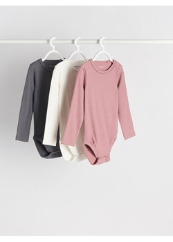 Reserved - Prążkowane body 3 pack - złamana biel ze sklepu Reserved w kategorii Body niemowlęce - zdjęcie 175547792