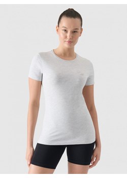 Damski t-shirt basic 4F 4FWMM00TTSHF2255 - szary ze sklepu Sportstylestory.com w kategorii Bluzki damskie - zdjęcie 175556722