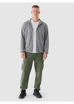 Męski polar rozpinany bez kaptura 4F 4FWMM00TFLEM316 - szary ze sklepu Sportstylestory.com w kategorii Bluzy męskie - zdjęcie 175556883