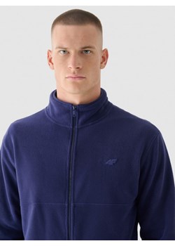Męski polar rozpinany bez kaptura 4F 4FWMM00TFLEM316 - granatowy ze sklepu Sportstylestory.com w kategorii Bluzy męskie - zdjęcie 175556891