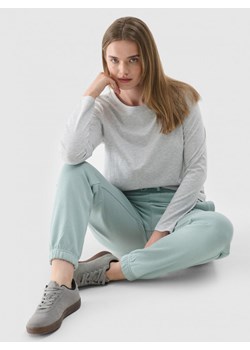 Damski longsleeve basic 4F 4FWMM00TLONF431 - szary ze sklepu Sportstylestory.com w kategorii Bluzki damskie - zdjęcie 175556922