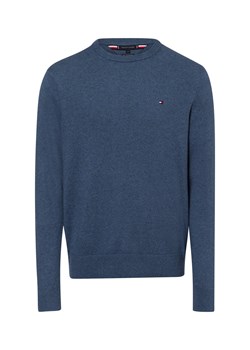 Tommy Hilfiger Sweter z dodatkiem kaszmiru Mężczyźni Bawełna niebieski jednolity ze sklepu vangraaf w kategorii Swetry męskie - zdjęcie 175562170