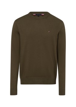 Tommy Hilfiger Sweter z dodatkiem kaszmiru Mężczyźni Bawełna oliwkowy jednolity ze sklepu vangraaf w kategorii Swetry męskie - zdjęcie 175562171