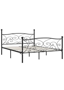 Czarne łóżko rustykalne z metalu 120x200 cm - Donner ze sklepu Edinos.pl w kategorii Łóżka i materace - zdjęcie 175579922
