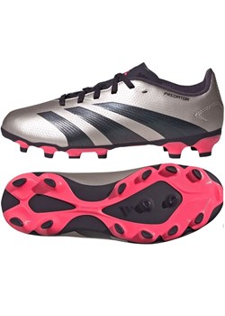 Buty piłkarskie adidas Predator League Mg IF6410 srebrny ze sklepu ButyModne.pl w kategorii Buty sportowe dziecięce - zdjęcie 175590752