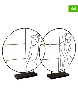 SiL Interiors Figurki dekoracyjne (4 szt.) w kolorze czarnym -  Ø 50 cm ze sklepu Limango Polska w kategorii Dekoracje - zdjęcie 175595092