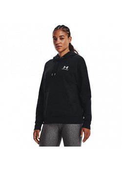 Damska bluza dresowa nierozpinana z kapturem Under Armour Essential Fleece Hoodie - czarna ze sklepu Sportstylestory.com w kategorii Bluzy damskie - zdjęcie 175606624