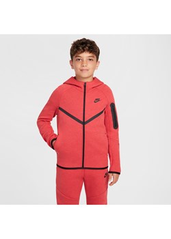 Rozpinana bluza z kapturem dla dużych dzieci Nike Sportswear Tech Fleece - Czerwony ze sklepu Nike poland w kategorii Bluzy chłopięce - zdjęcie 175609491