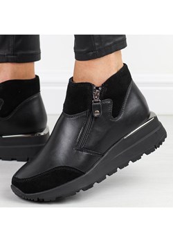 Czarne skórzane botki damskie Filippo dbt6348/24 ze sklepu suzana.pl w kategorii Botki - zdjęcie 175613030