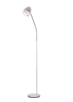 Srebrna metalowa lampa podłogowa E1-Z74 ze sklepu Edinos.pl w kategorii Lampy podłogowe - zdjęcie 175624430