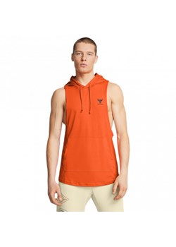 Męski top treningowy Under Armour UA Men\'s Project Rock Sleeveless Hoodie - pomarańczowy ze sklepu Sportstylestory.com w kategorii T-shirty męskie - zdjęcie 175631562