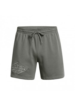 Męskie spodenki treningowe Under Armour Project Rock Heavyweight Tools Of The Trade Shorts - zielone ze sklepu Sportstylestory.com w kategorii Spodenki męskie - zdjęcie 175631603