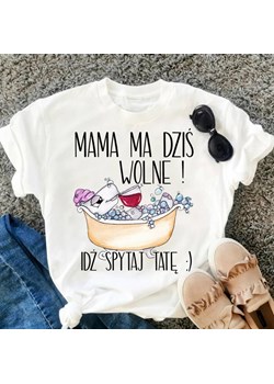 koszulka dla mamy mama ma dziś wolne ze sklepu Time For Fashion w kategorii Bluzki damskie - zdjęcie 175634751