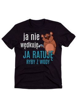 koszulka dla wędkarza - ja nie wędkuje ja ratuję ryby z wody ze sklepu Time For Fashion w kategorii T-shirty męskie - zdjęcie 175636360