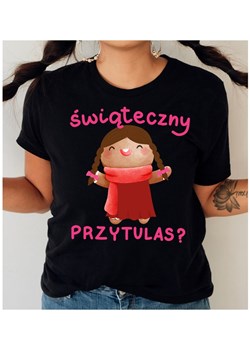 fajna koszulka na święta na prezent świąteczny przytulas z brunetką ze sklepu Time For Fashion w kategorii Bluzki damskie - zdjęcie 175636463