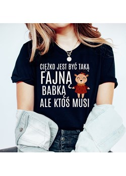 damska koszulka na mikołajki ciężko jest być taką fajną ze sklepu Time For Fashion w kategorii Bluzki damskie - zdjęcie 175636952