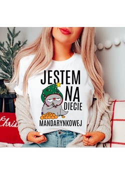 śmieszna damska koszulka na święta JESTEM NA DIECIE MANDARYNKOWEJ ze sklepu Time For Fashion w kategorii Bluzki damskie - zdjęcie 175637041