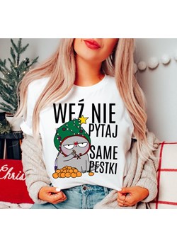 śmieszna damska koszulka na święta WEŹ NIE PYTAJ SAME PESTKI ze sklepu Time For Fashion w kategorii Bluzki damskie - zdjęcie 175637043