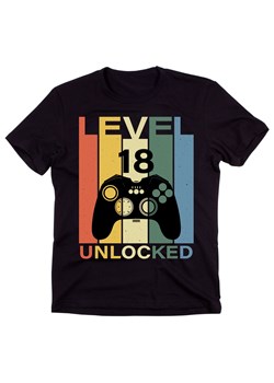 koszulka na 18 urodziny dla chłopaka level 18 unlocked ze sklepu Time For Fashion w kategorii T-shirty męskie - zdjęcie 175637563