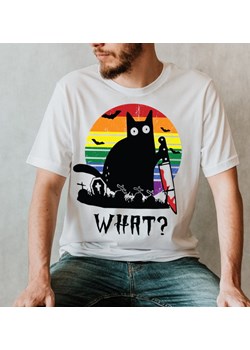 śmieszna męska koszulka z kotem - biała ze sklepu Time For Fashion w kategorii T-shirty męskie - zdjęcie 175637573