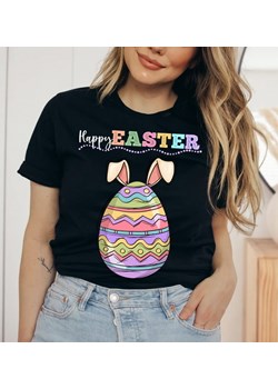 damska koszulka happy easter na wielkanoc z jajkiem ze sklepu Time For Fashion w kategorii Bluzki damskie - zdjęcie 175637591