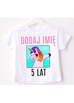Koszulka na 5 urodziny dla dziewczynki jednorożec z imieniem ze sklepu Time For Fashion w kategorii Bluzki dziewczęce - zdjęcie 175638040