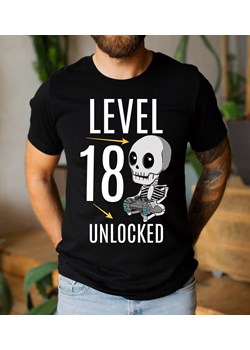 męska koszulka NA 18 URODZINY - LEVEL 18 UNLOCKED ze sklepu Time For Fashion w kategorii T-shirty męskie - zdjęcie 175638082