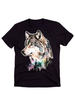 męska koszulka z wilkiem t-shirt czarny wilk14 ze sklepu Time For Fashion w kategorii T-shirty męskie - zdjęcie 175638501