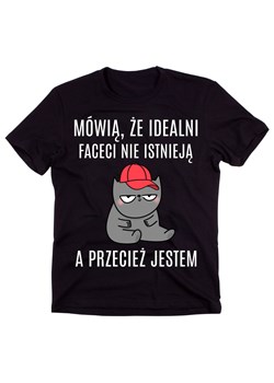 KOSZULKA NA DZIEŃ CHŁOPAKA - MÓWIĄ ŻE IDEALNI FACECI Z KOTEM ze sklepu Time For Fashion w kategorii T-shirty męskie - zdjęcie 175638780