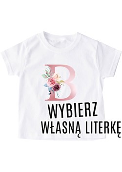 koszulka z pierwszą literą imienia dla dziewczynki ze sklepu Time For Fashion w kategorii Bluzki dziewczęce - zdjęcie 175639023