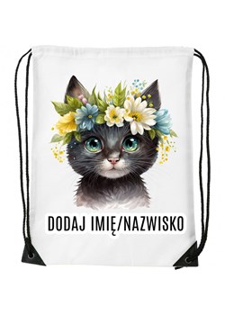 Worek na buty z imieniem do przedszkola szkoły żłobka KOTEK7 ze sklepu Time For Fashion w kategorii Plecaki dla dzieci - zdjęcie 175639651