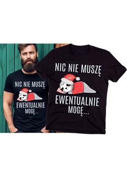 Męska koszulka świąteczna NIC NIE MUSZĘ Z LENIWCEM ze sklepu Time For Fashion w kategorii T-shirty męskie - zdjęcie 175639833