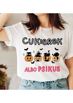 Damska koszulka na Halloween CUKIEREK ALBO PSIKUS ze sklepu Time For Fashion w kategorii Bluzki damskie - zdjęcie 175639874