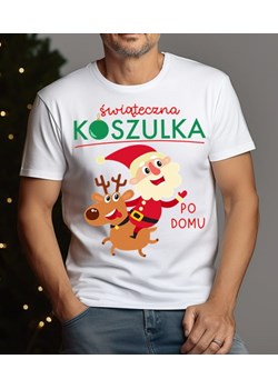 Męska koszulka z reniferem i mikołajem mikolajki32 ze sklepu Time For Fashion w kategorii T-shirty męskie - zdjęcie 175639890