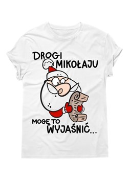 Męska koszulka na mikołajki drogi święty mikołaju ze sklepu Time For Fashion w kategorii T-shirty męskie - zdjęcie 175640044