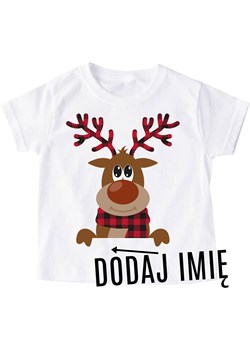 Koszulka z imieniem na mikołajki dla dziecka reniferek3444 ze sklepu Time For Fashion w kategorii Bluzki dziewczęce - zdjęcie 175640280