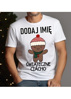 świąteczne ciacho z imieniem - koszulka męska na prezent - biała ze sklepu Time For Fashion w kategorii T-shirty męskie - zdjęcie 175640471